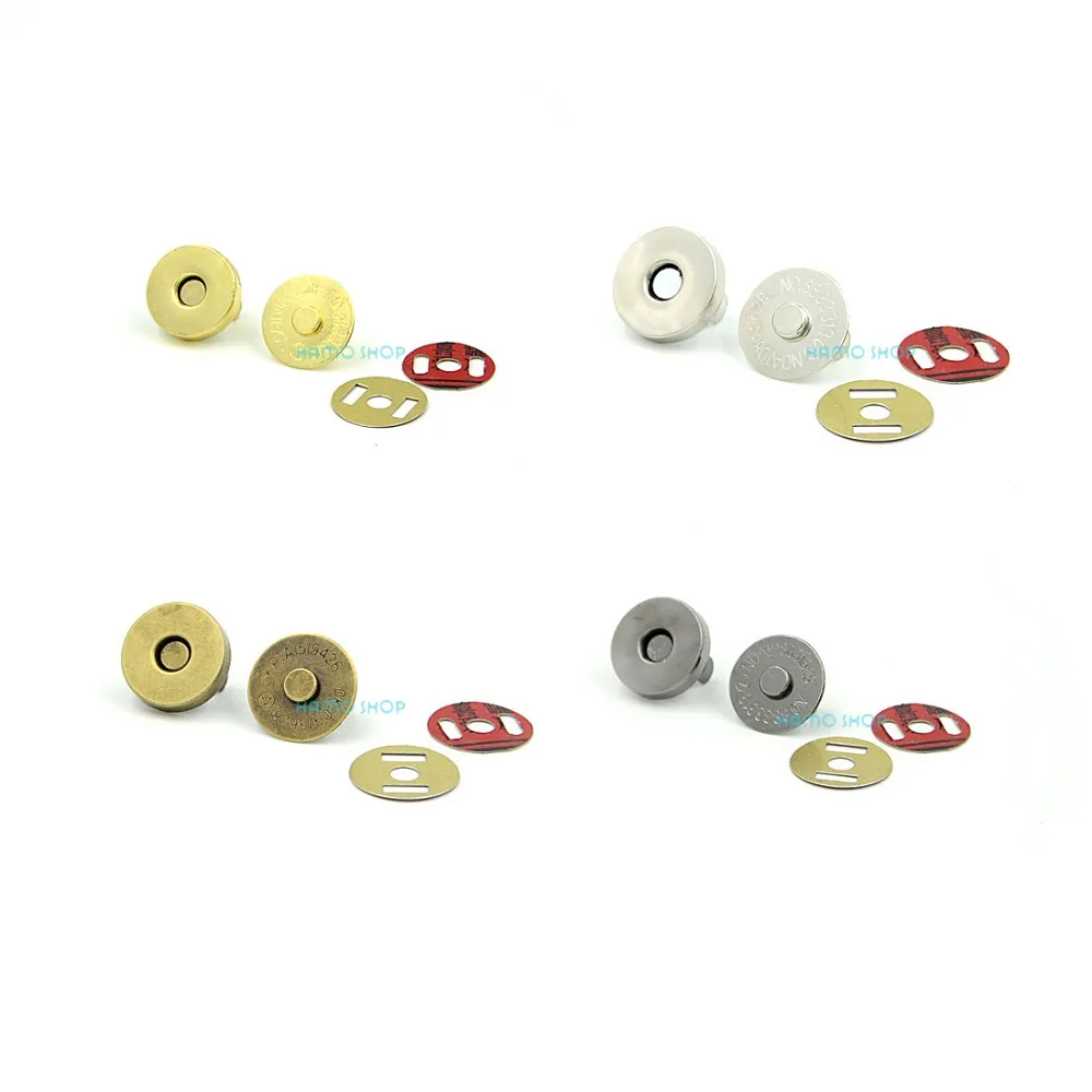 

10pcs 14mm Mix 4 Colors Thick Magnetic Clasp Purse Snaps Closures Round Sewing Button Bag Press Studs