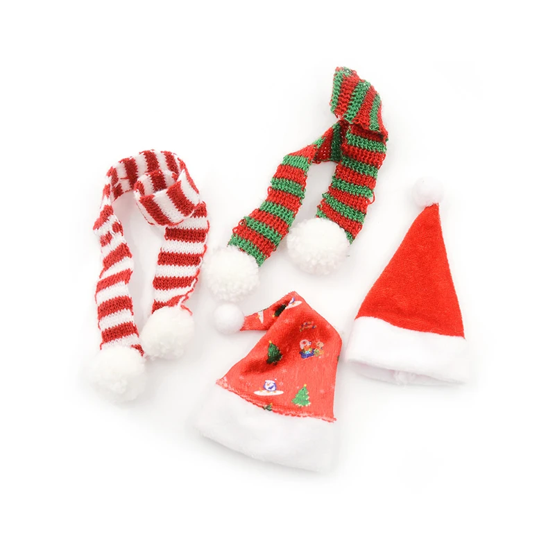 1 шт., ручная работа, Рождественская шапка, шарф для милой модной шапки, шарф для кукольной одежды, рождественский подарок для детей, 1/6 аксессуары для кукол