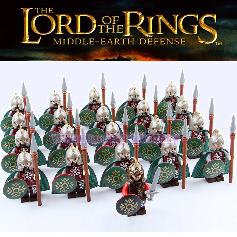 

Lord Of The Rings Corps Los Khan Medieval Castle Knights Army Action Figures Building Blocks Brick Children LegoING Toys