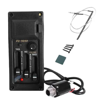 

Active 3 Band Guitar EQ Preamp Pickup Piezo For Acoustic Guitar 505R 505 Left Hand Pickup Tuner 6.5MM Output with 2.5mm Plug