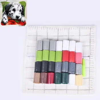 

Chzimade Handmade Embroidery Pillowcase Latch Hook Rug Kits Animal Crochet Hook Canvas Yarn Cushion Needlework