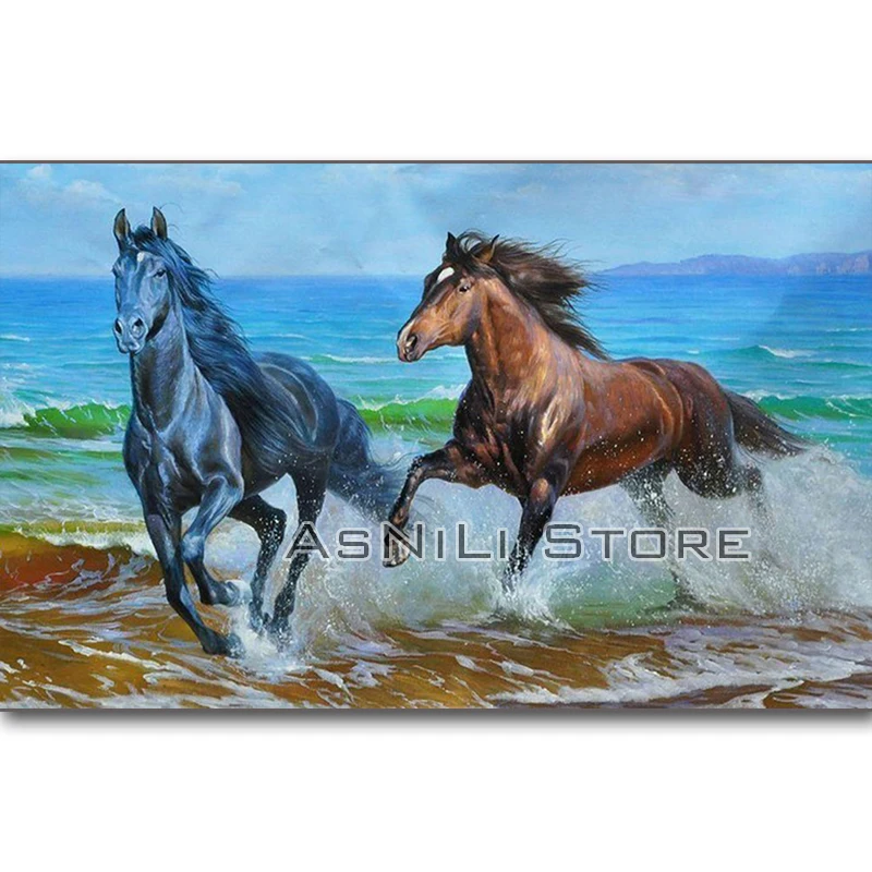 

Diy 5d Diamond Painting 100% Diamond Mosaic Two horse Handmade Cross Stitch Kits Diamond Embroidery Patterns Rhinestones