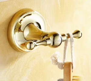 Крючок для халата, крючок для одежды из латуни с золотым покрытием, элегантные аксессуары для ванной комнаты, крючки для халата, аксессуары для ванной комнаты kba237