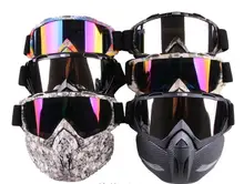Moto Occhiali Googles con Maschera Aperta Viso Staccabile Occhiali di Protezione Caschi Da Moto D’epoca Occhiali Universale