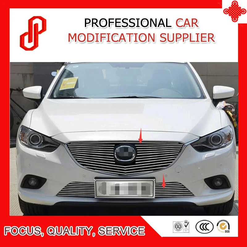 

Modificate 304 Stainless steel car front grille racing grills grill cover trim for Mazda 6 atenza 2013 2014 2015 16 17