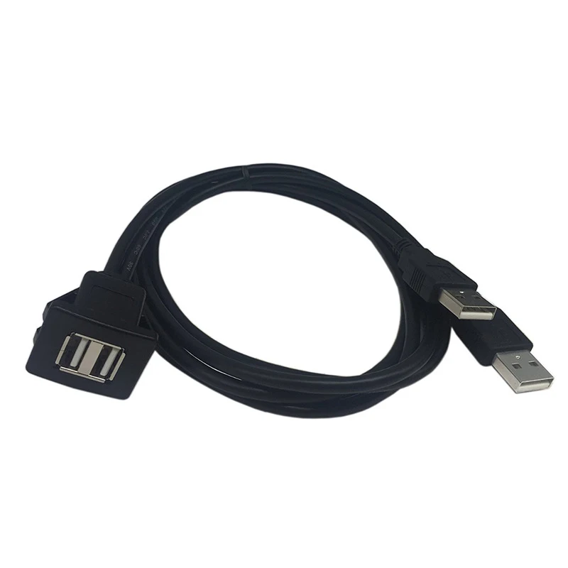 Высокое качество Универсальный 1 M/2 M USB2.0 Панель заподлицо кабель двойной USB2.0 мужчин и женщин автомобильное крепление кабель для машины, лодки, мотоцикла