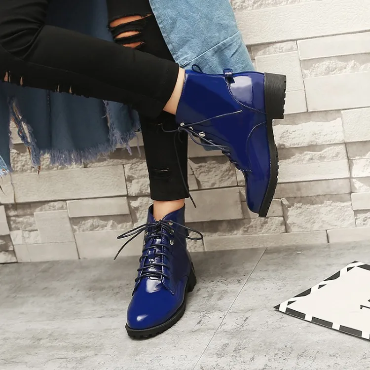 

Big Size 9 10 11-15 boots women shoes ankle boots for women ladies boots Round head metal decorative bow