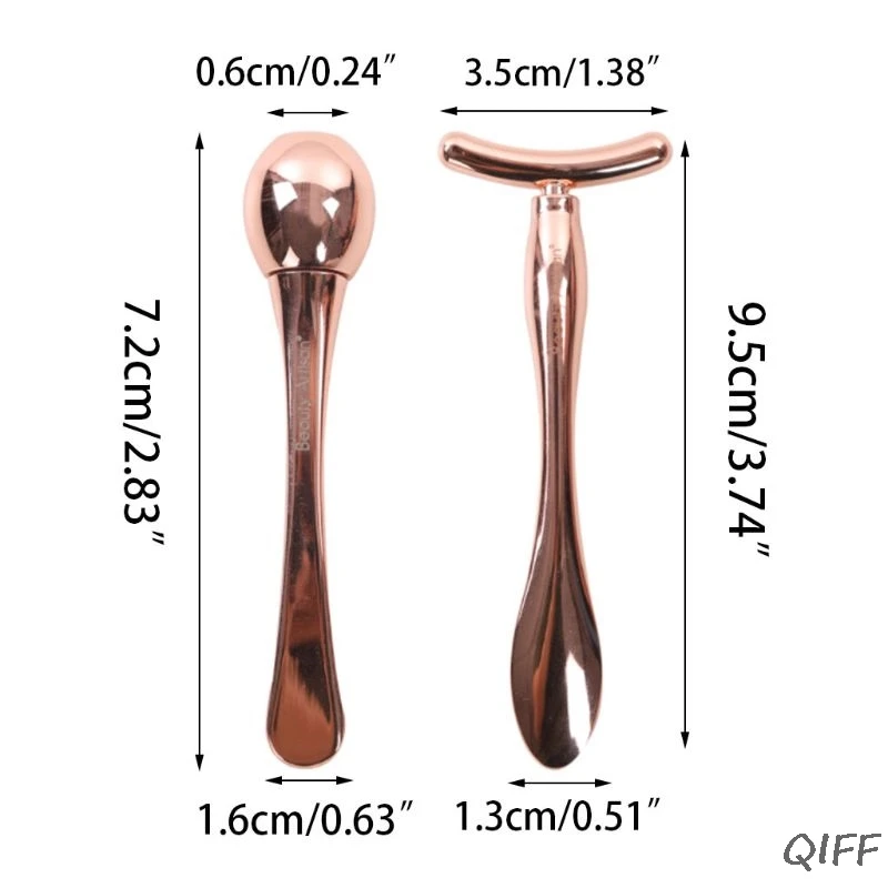 2 шт./компл. антивозрастный цинковый сплав для кожи лифтинг t-тип массажер глазное яблоко Массажная палка красота инструмент для похудения