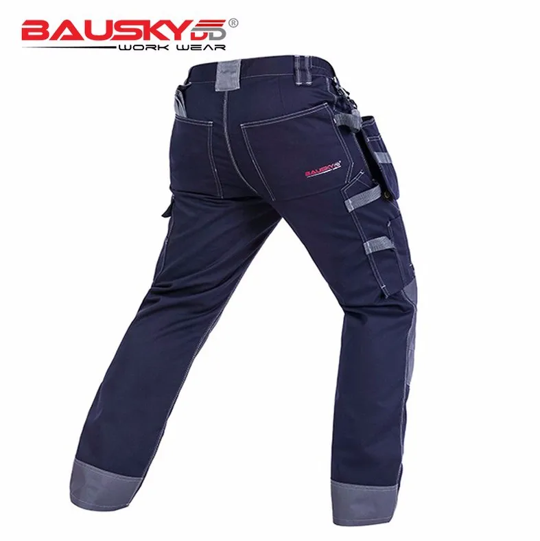 Bauskydd Polycotton Мужская износостойкая мульти-карманы Карго спецодежда брюки рабочие брюки черный/темно-синий/армейский зеленый/серый