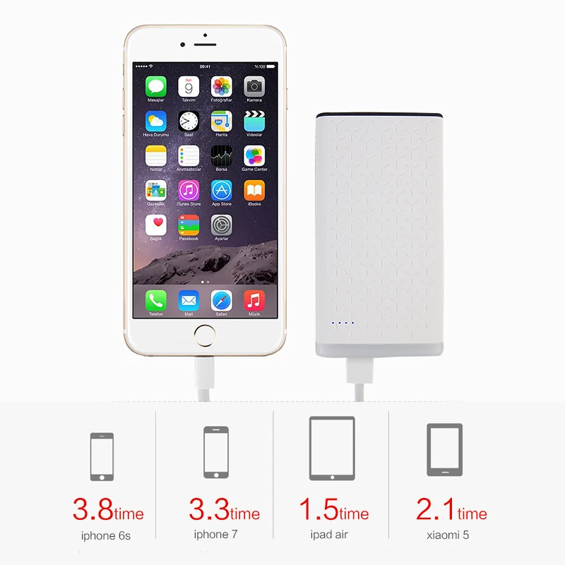 WST брендовый внешний аккумулятор 10000 мАч с двумя выходами USB портативное зарядное