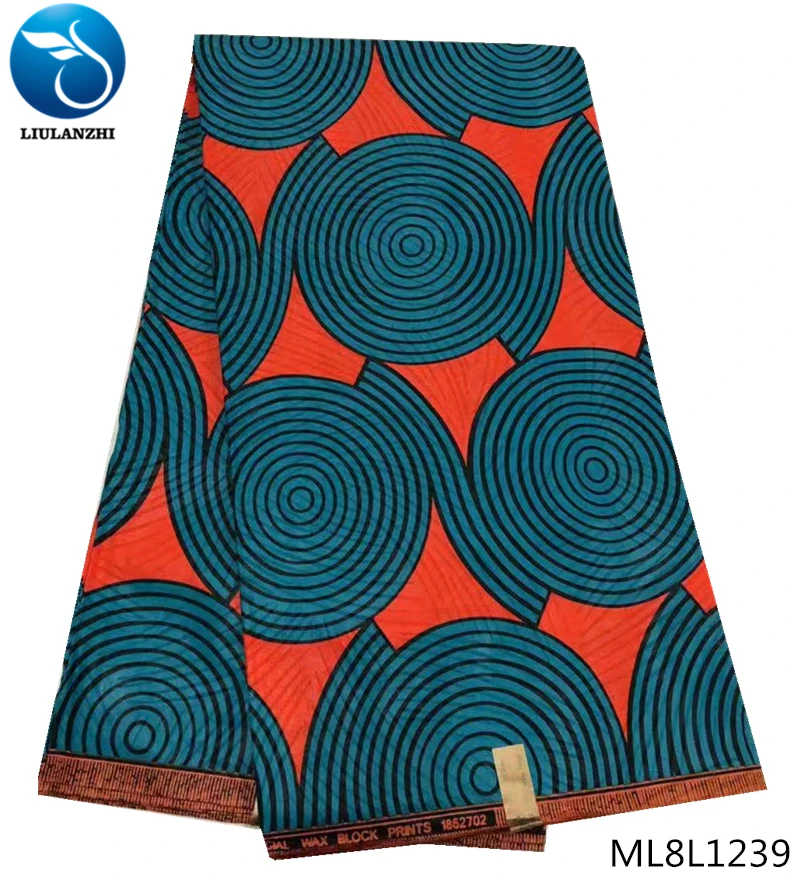 

LIULANZHI african wax fabrics Guaranteed quality ankara real wax fabric cotton wax for dress 6yards ML8L1236-ML8L1259