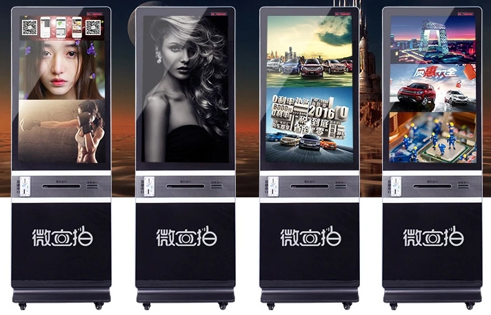 

Customized software for payment Kiosk terminal LCD Advertising Display With Instant Photo Thermal Printer