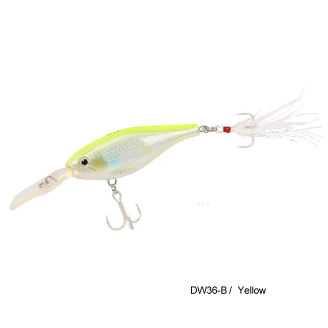 TSURINOYA Bear King DW36 SHAD 80 мм/13 г глубина погружения 2,1-4,5 м приманка для рыбы плавающая твердая приманка артикулярная приманка с пернатым блеском - Цвет: DW36 B