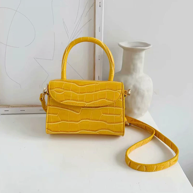 Бренд Alligato, женская сумка, каменные мини-сумки, крокодиловая сумка, сумка через плечо, сумка из искусственной кожи, роскошные сумки, женские сумки, дизайнерские - Цвет: Цвет: желтый
