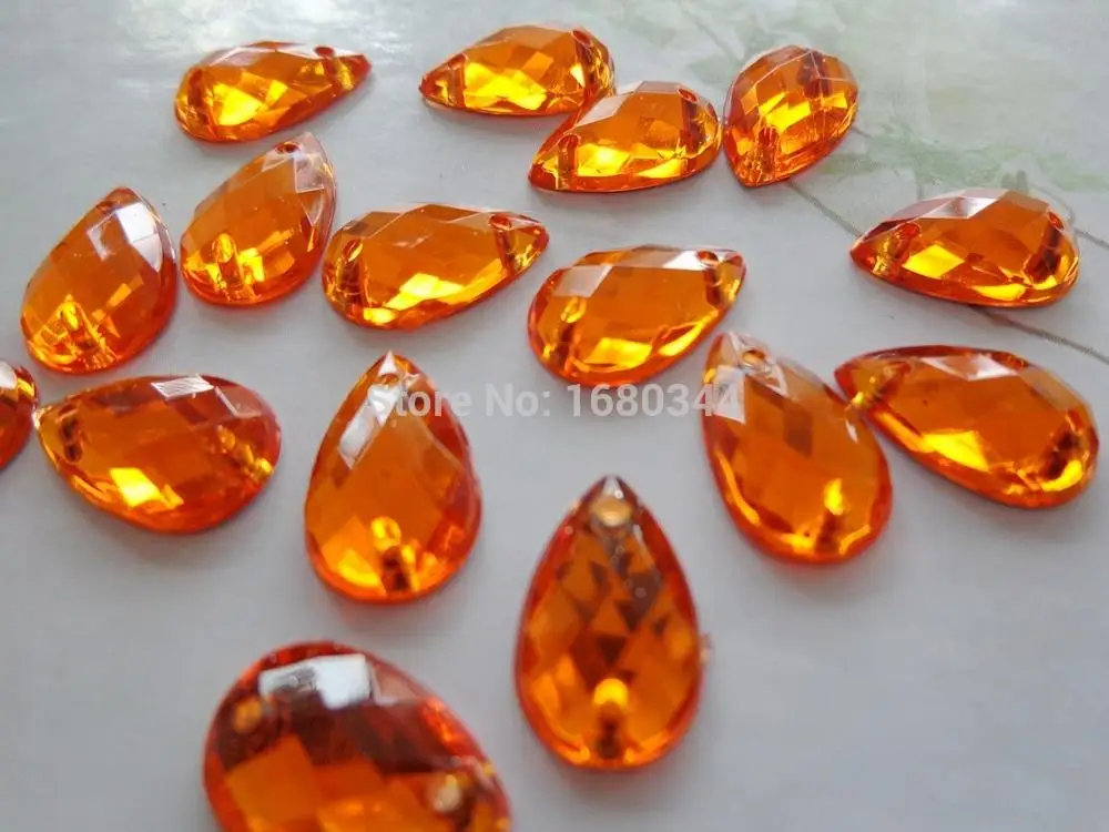 Оранжевые Бусины в форме капли 8*13 мм Стразы для нашивки Кристальные драгоценные камни акрил кристалл страз Алмазная ручная шитье 300 шт