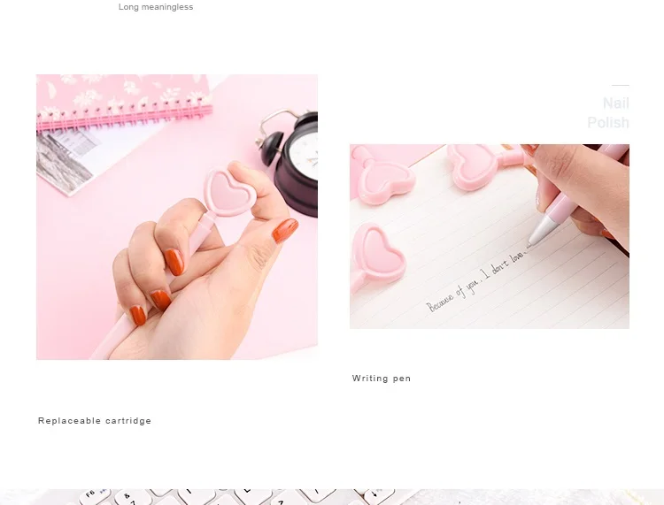 Escolar de Escritório Lote Rosa Doce Coração Gel Caneta Cor Preta Tinta 0.5mm Rolo Canetas Material Escolar Fb706 36 Pçs - 6 36 pçslote rosa doce coração gel caneta