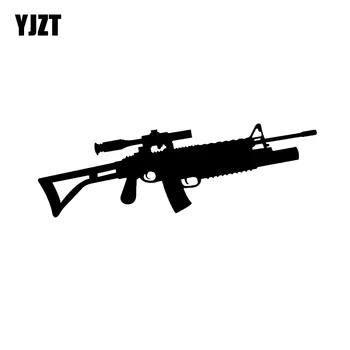 

YJZT 14.4*4.9CM Coolest AK-47 Weapon Gun Decoration Car Sticker Vinyl Bumper High Quality Decals Accessories C12-0313