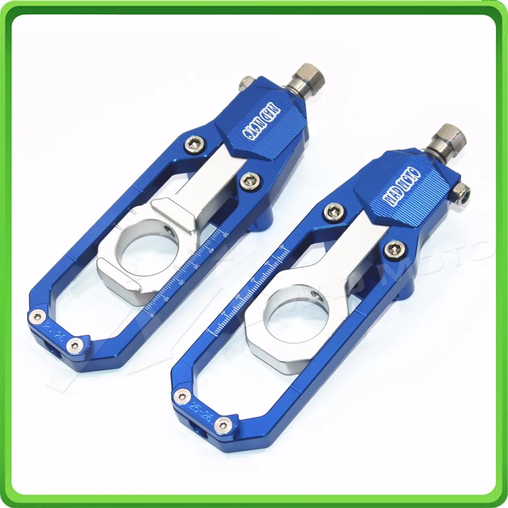 Aluminum motorcycle Chain Tensioner Adjuster fit for YAMAHA R1 YZF R1 2015 2016 2017 YZF-R1 15 16 17 Blue & Silver (3)