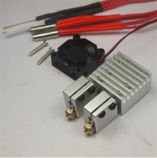 

Reprap 3 D printer Chimera Dual Volcano HotEnd kit power pack 3D Printing Multi Extrusion HotEnd full kit 1.75 mm