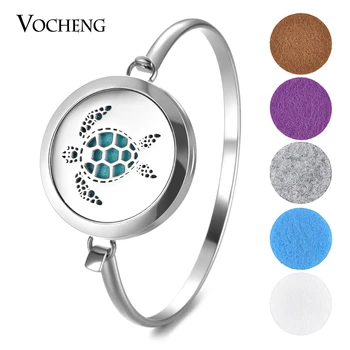 

10pcs/lot 316L Stainless Steel Locket Bracelet Scent Air Freshener Aroma Essential Oil Diffuse Bangle with Felt Pads VA-452*10