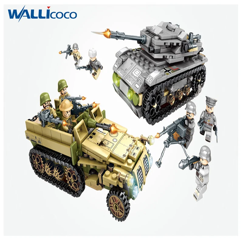 

8IN2 Military War Tank Model Building Blocks Sets Toys Compatible Legoed Technic Tank Educational Birthday Toy For Children