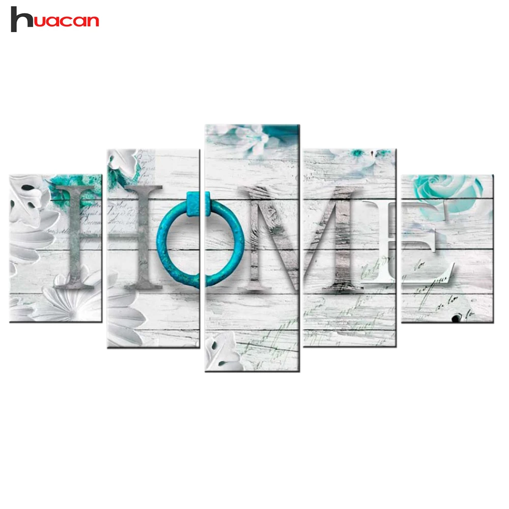 

Huacan Full Square Diamond Painting "Love Home" Multi-picture Combination Embroidery Cross Stitch Mosaic Home Decor 5pcs/set