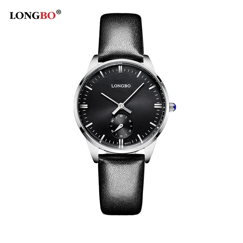 LONGBO Luxury Brand Leisure Men Wrist Watch Couple Watch Military Quartz Leather Band Waterproof 80070 2