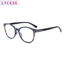 Для женщин очки для чтения лупа Винтаж круглое, печатное заклепки дальнозоркостью очки женские черные дальновидным очки L3