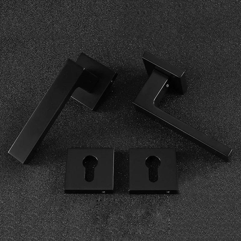 

Black Mute Door Lock Set Reversal Door Lock Kit for 35-50mm Doors Zinc Alloy Handle QJS Shop
