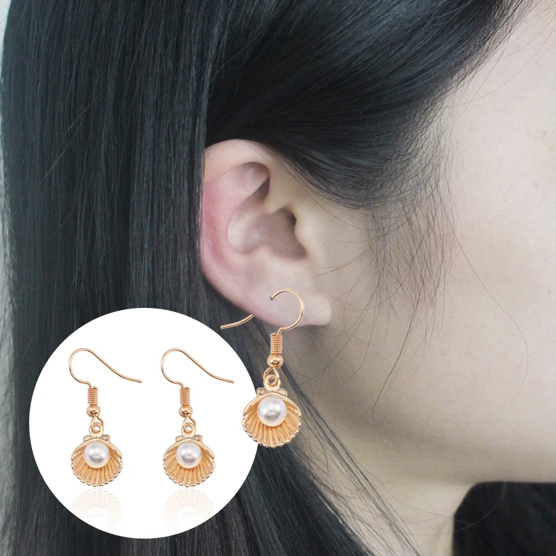 Trendy-Sea-Shell-Earrings-For-Women-Boho-Pearl-Seashell-Drop-Earrings-Tiny-Gold-Silver-Earings-Beach (1)