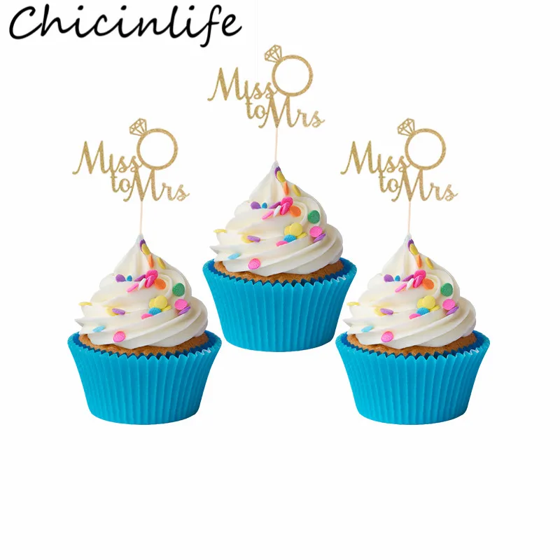 Chicinlife 10 шт. топпер для капкейка Miss To Mrs девичвечерние свадебной вечеринки