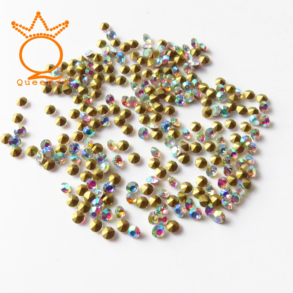

SS3-SS38 144PCS Glass Crystal AB Color Pointback Glass Nail Rhinestone Round Crystal Stones for DIY Jewelry Crafts
