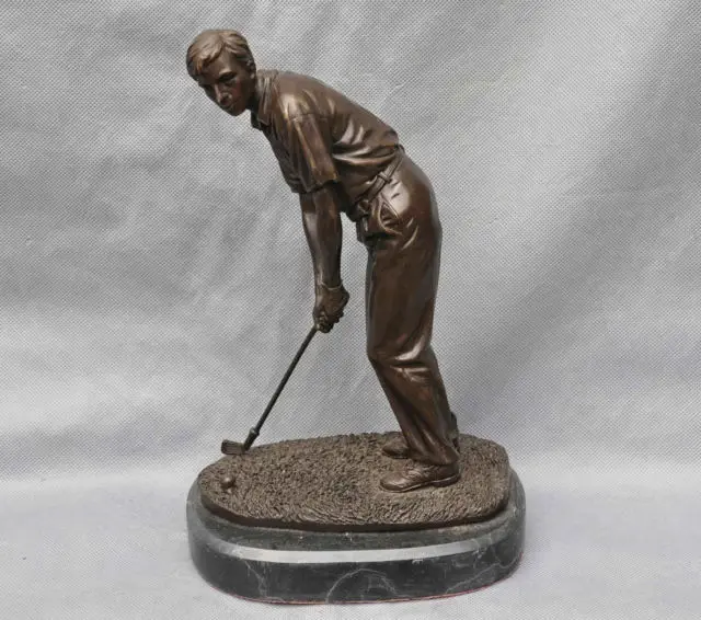Best Price Movement Sport Golf Swing Hit the Ball Charm Art Sculpture Statue cigarette lighter cooking tools Decoration 100% Brass Bronze