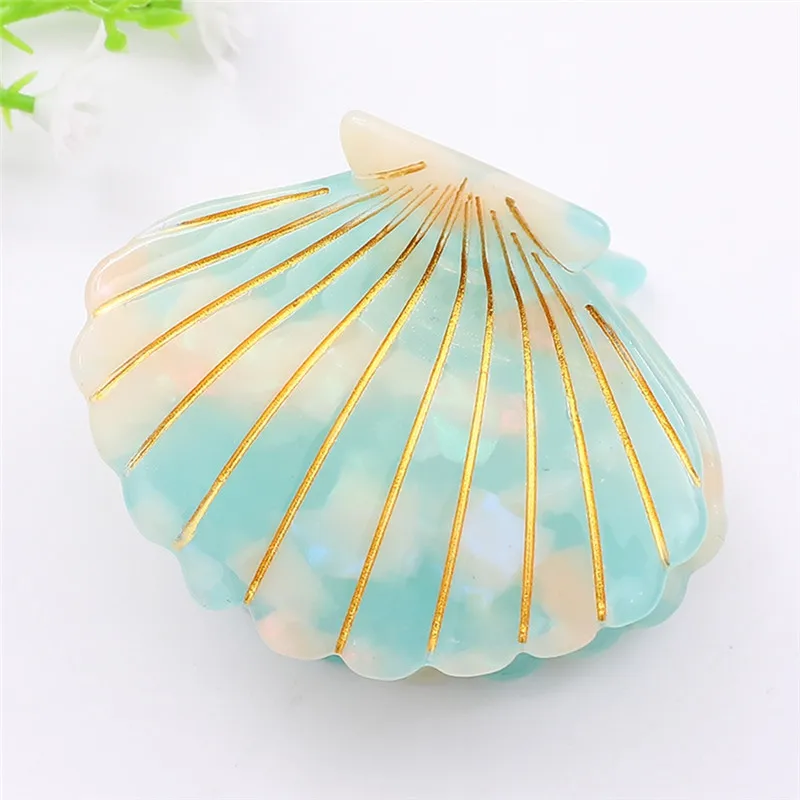 New Sea Shell Hair Clip Claw Acetate Resin Grips Hairpin Accessories Women Girl