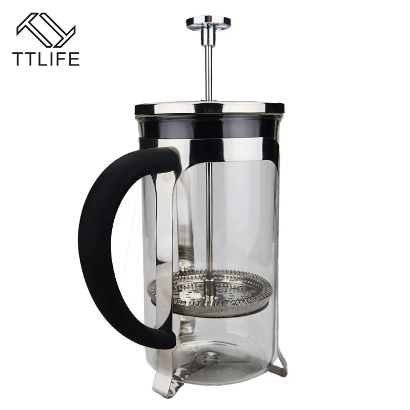 TTLIFE 0.35L/0.6L Stainless Steel French Press Pot Coffee Plunger Tea