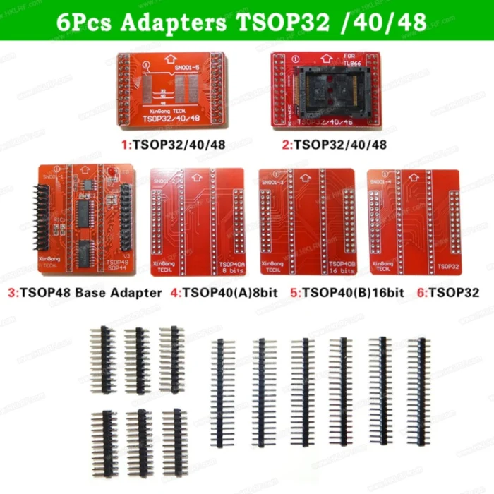 

Minipro TL866 Plus Programmer Adapter TSOP32 TSOP40 TSOP48 Base TSOP 32 /40/48 Adapter Socket 6Pcs