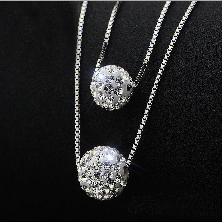 Davitu Silver Necklaces 2016 New Design Fashion Double Shambhala 925 Sterling Silver Necklaces Short Chain for Women Girls Jewelry Gift Davitu Silver Necklaces 2016 New Design Fashion Double Shambhala 925 Sterling Silver Necklaces Short Chain for Women Girls Jewelry Gift
