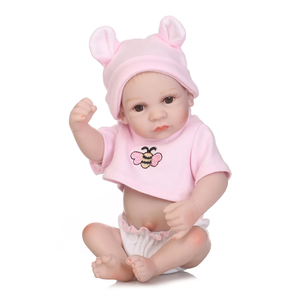 

DollMai mini doll reborn 27CM full silicone reborn baby girl dolls bebes reborn menina bonecas children gift toy dolls