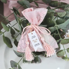 50 шт в партии на заказ розовый белый синий кружева шоколадные конфеты мешок юбилей день рождения подарки пакет Свадебная вечеринка любимые пакеты