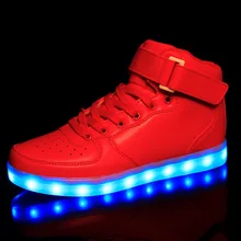 New 2016 children s led colorful luminous usb lamp paternity high top Kids light up AirForce