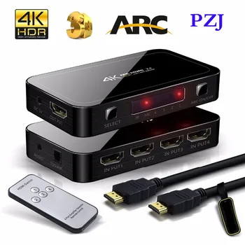 

4 In 1 Out 4K2K HDMI 2.0 Switch with ARC and IR Remote Control supported 4 ports 3D 1080P switcher Box