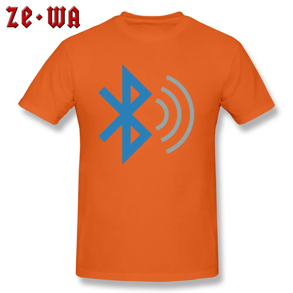 bluetooth 2 Custom Short Sleeve Tops Shirt Summer Fall Crew Neck 100% Cotton Mens T Shirts Custom T-Shirt Prevailing bluetooth 2 orange