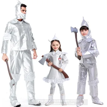 

Adult Men Child Girls Tin Men Costume The Magician Wizard of Oz Cosplay Father Son's Outfit Suit TV Movie Fancy Party Clothing