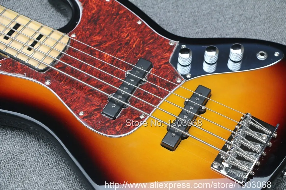 Классический custom shop Deluxe J бас гитара, sunburst 5 струн бас гитара