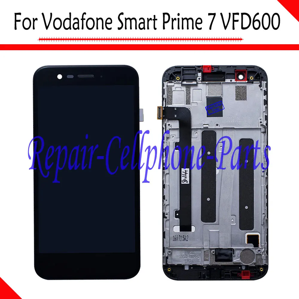 

Black 100% New Full LCD DIsplay +Touch Screen Digitizer + Frame Cover Assembly Replacement For Vodafone Smart Prime 7 VFD600 LTE