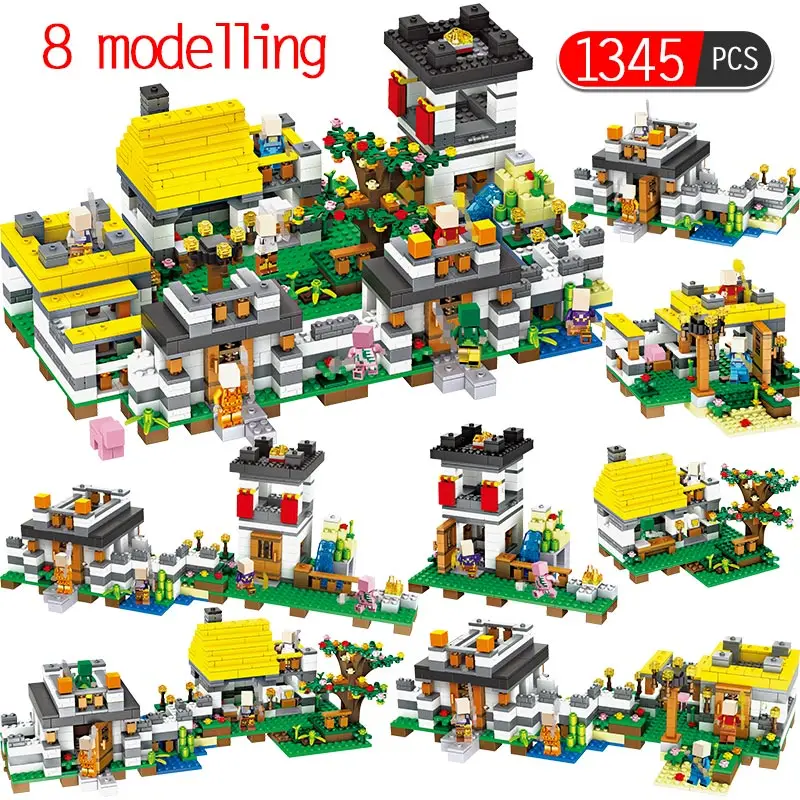 

1345PCS My World Dreamlike Manor Building Blocks Compatible Legoed Minecrafted Mini Sets Figures Bricks Educational Toys For Kid