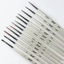 12 шт./компл. заостренный кончик акварель Краски кисти разных размеров набор нейлоновых волосяных проведенными линиями арт Краски ing кисть r20