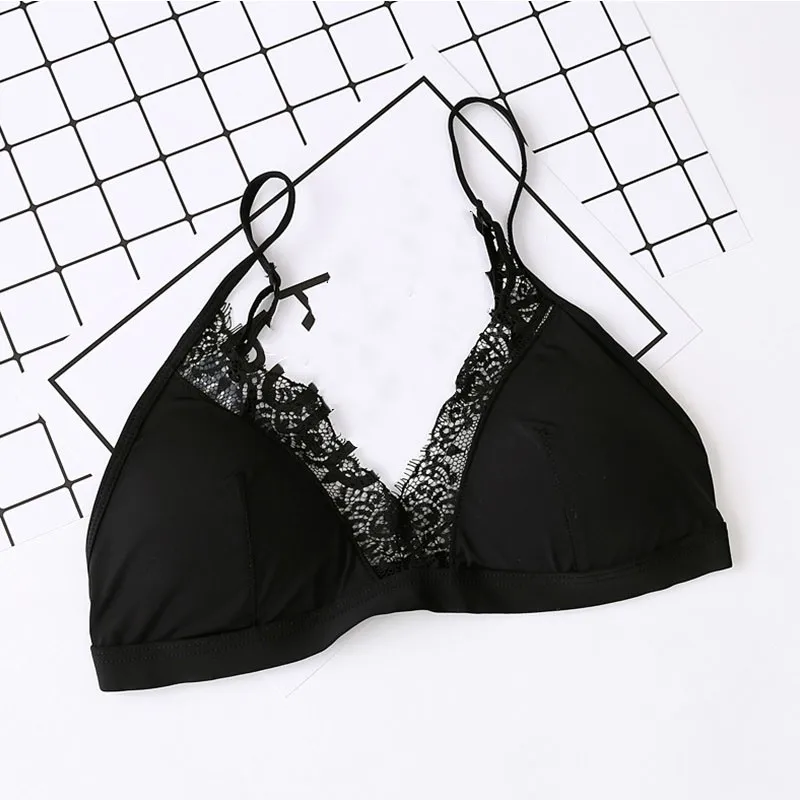 Gumprun 2018 New Triangle Cup Bra Wire Free Sexy Thin Bras For Women Push Up Bra Beautiful Back Summer Lingerie Comfortable Bra