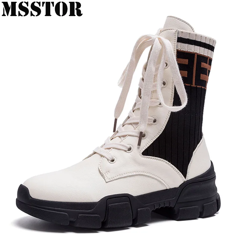 

MSSTOR Spring Autumn Sneakers For Women Athletic Walking Running Shoes Woman Brand Genuine Leather Winter Ladies Sport Shoes