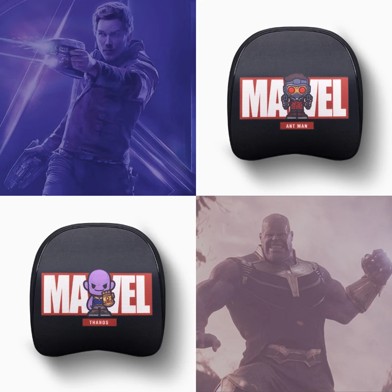 new marvel headrest car neck pillow avengers iron man captain america spider man thanos pillow for cars seat auto accessories